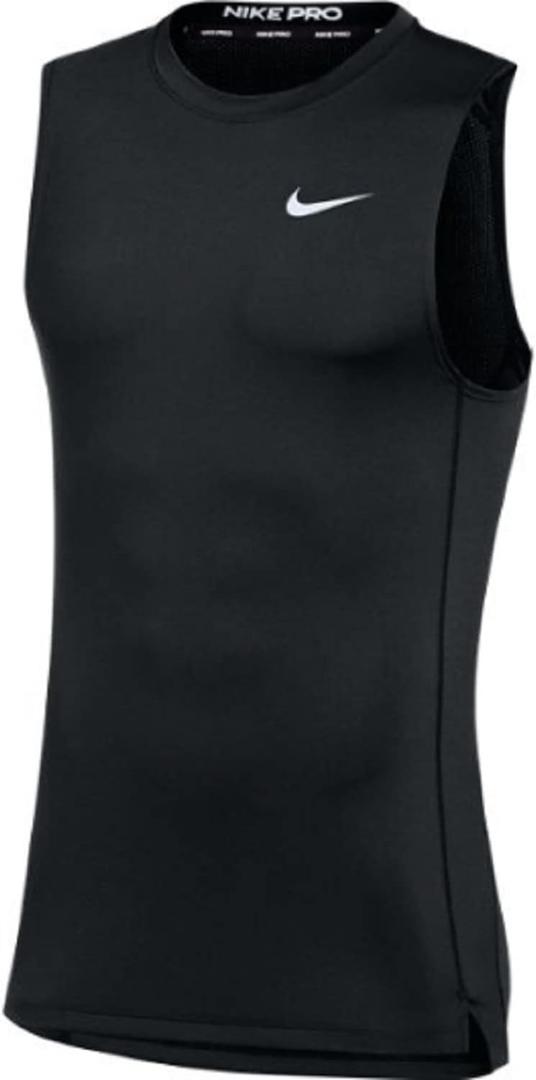 Nike Mens Pro Sleeveless Fitted Training Tee (Black, L)