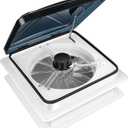 RV Roof Vent Fan — Powerful 1100 CFM Exhaust Fan, 6-Speed Brushless 12V Motor, 14×14" Black Lid RV Vent with Reversible Airflow for Smoke, Odor & Heat Removal (Black Lid)
