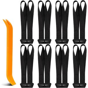 Cargo Tie Down Door Hook Straps, Two Loops Roof Rack Straps Kits Universal for Car Roof Bag, 8 Straps Compatible with Most Car Top Luggage, Waterproof, More Solid, Registered Patent