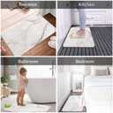 Marble Bathroom Mat Rugs Abstract White Gray Marble Texture Microfiber Faux Cashmere Thick Plush Bath Mat Non-Slip Water Absorbent Bath Carpet for Bathtub Bathroom Floor Tub 16X24 Inch