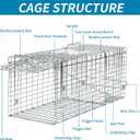 311213 Inch Heavy-Duty Live Animal Cage Trap - Humane Catch & Release for Raccoons, Cats, Squirrels, Rabbits, Groundhogs - Safe & Durable Steel Construction with Secure Door Lock
