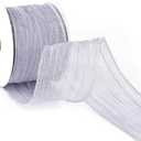 2 x MAYREEL Dusty Purple Wired Ribbon 2.5 Inch Metallic Lavender Sheer Wire Ribbon for Easter's Day Christmas Tree Wreaths Bows Rustic Wedding Gift Wrapping Farmhouse Crafts 10 Yards