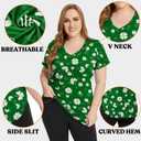 FOREYOND Plus Size Workout Tops for Women T Shirts Loose Fit V Neck Clothing Yoga Casual Summer (XXL)