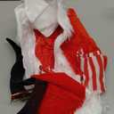 Kids Girls Santa Dress - Mrs Claus Costume Christmas Outfit with Belt Socks Hat Gloves (11-13 Years)