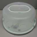 Cake Carrier with lid and Handle - Multipurpose Cake Stand with Lid for 10 Cake, Pie, Cupcakes - Cake Holder & Lid, Plastic Cake Container, Round Cake Cover for Transport & Storage (Seafoam Green)