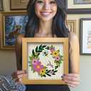 BEUNITONE 2 Sets Flower Punch Needle Kits Butterfly Beginner Punch Embroidery Kits with Frame Embroidery Starter Kits Punch Stitching Kit with Instruction for Wall Hanging Painting 9.4'' x 9.4''
