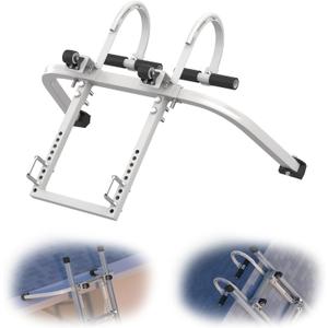 Toovem 2 in 1 Ladder Stabilizer, Ladder Stabilizer for Roof, Ladder Hook Accessory for Roof Gutter, Wall Ladder Standoff Hook, Adjustable, Heavy Duty Roof Ladder, Silver