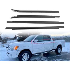 Window Molding Weatherstrip Trim Seal Belt Set Compatible with Toyota Tundra 2000-2006, Front & Rear Door Window Weather Stripping Replaces#75710-0C010 75720-0C010 75730-0C022 75740-0C022 (4PCS)