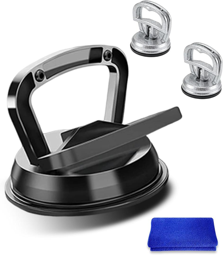 3 Pack Metal Dent Puller,Car Dent Puller,Aluminum Suction Cup Dent Puller,Car Dent Repair Kit,Dent Remover Tool for Car Dents,Glass,Screen,Tiles & Objects Moving1pcs Large + 2pcs Small Suction Cups