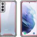 i-Blason Ares Series Case Designed for Galaxy S21 Plus 5G (2021 Release), Rugged Clear Bumper Case Without Built-in Screen Protector (Pink)