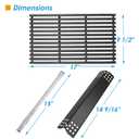 BBQration Replacement Parts Kit for Nexgrill Evolution Infrared Plus 5-Burner 720-0882A 720-0882AE 730-0882 730-0882AE, Heat Shield and Burner Kit for Nexgrill Replacement Parts 5 Burner