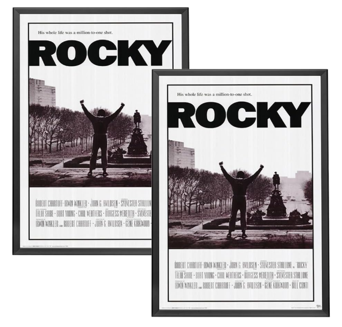 SnapeZo 2-Pack 27x41 Black Movie Poster Frames, Front-Loading Snap Frame, 1.25" Aluminum Profile, Wall Mounted