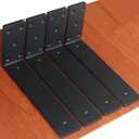 3 Pack L11 x H 6" x W 2.5" 10mm Thick Countertop Support Brackets, Heavy Duty Countertop Hidden Bracket L Shelf Bracket Metal Corbels for Countertops Frosted Black