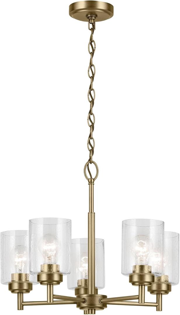 Kichler Winslow 5-Light Chandelier, Natural Brass, 16.25"