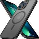 ImpactStrong Magnetic Guard Designed for iPhone 13 Pro Max Case [Camera Protection] [Military Grade Drop Tested] [Compatible with MagSafe] Slim Translucent Matte Phone Case (6.7") - Black
