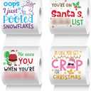 4 Rolls Merry Christmas Toilet Paper Santa Toilet Tissue Disposable Xmas Paper Towels Christmas Stocking Stuffers for Xmas Holiday Birthday Party Supply(Elegant)