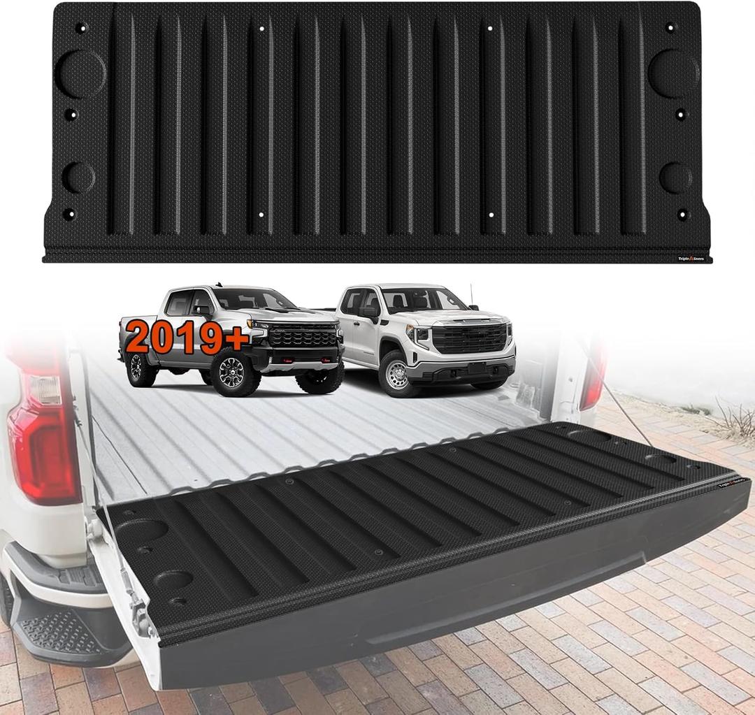 TripleAliners Truck Mat Compatible with 2019-2026 Chevy Silverado & GMC Sierra 1500 Standard Tailgate Accessories,Tailgate Mat Custom Fit All Weather Pickup Liner, Not Multipro Tailgate/Drop-in Liners