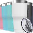 30oz Stainless Steel Travel Mug with Lid, 12 Pack Double Wall Vacuum Insulated Bulk Tumbler, Powder Coated Coffee Cup Suitable for Vehicle Cup Holders (Assorted Colors)