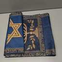 Artoid Mode Candle Menorah Hanukkah Table Runner, Hexagram Chanukah Holiday Kitchen Dining Table Decoration for Home Party Decor 13x90 Inch (Blue)