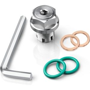 M12.1-1.5 x 15mm Oversize Piggyback Oil Drain Plug, Stainless Steel Self Tapping Oil Pan Thread Repair Kit