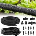 MIXC Drip Irrigation System with 100FT 1/4" Soaker Hose - 80% Water Savings, Weeping Tech for Deeper Root Watering, Garden Kit with 10FT 1/2" Tubing for Raised Beds, Vegetables, Lawn, Greenhouse
