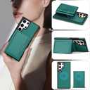 for Samsung Galaxy S23 Ultra Wallet Case, 2-in-1 Detachable Magnetic Wallet Case, Card Holder RFID Blocking, Fashionable Faux Leather Card Slot & Folding Design (Green)
