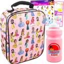 Disney Princess Lunch Box Set for Girls - Bundle with Princess School Lunch Bag for Kids with Pink Water Pouch, Princess Stickers, More | Disney Princess School Supplies