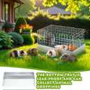 DoubleFill 14 x 8 x 8 Inch 1 Hole Folding Guinea Pig Carrier Chinchilla Carrier Portable Hamster Travel Cage with Tray Handle for Rabbit Chick Bird Small Animal Transport Temporary Housing Pet Habitat
