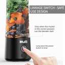 Mulli Portable Blender,USB Rechargeable Personal Mixer for Smoothie and Shakes, Mini Blender with Six Blades for Baby Food,Travel,Gym