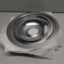 Burner Drip Pans 2 Large 8'' WB32X10013 & 2 Small 6'' WB32X10012 Chrome Drip Pan Set Fit for GE Hotpoint Electric Stove Top - Include 2 Pcs 6'' Drip Pan/Ring and 2 Pcs 8'' Drip Pan/Ring by AMI PARTS