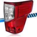 Tail Light Assembly Compatible with Nissan Titan 2017-2023 / Titan XD 2016-2023, Halogen Type Rear Lamp with Bulbs Replacement for 26550-EZ23D NI2801213, Red+Clear Lens, Right Passenger Side