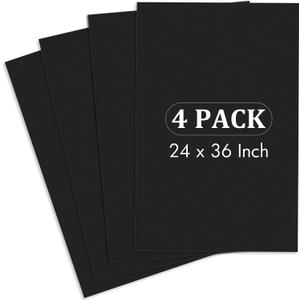 Elcoho 4 Pack Black Foam Board 24 x 36 Inch Thick Foam Core Board for Projects, Double-Sided Acid-Free Foam Poster Boards for Graduation DIY, Painting, Displaying, School and Craft Projects