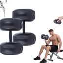 DEIRIS Adjustable Hand Weights 4-16lb Each (2-Pack) Black -Portable Water-Filled Exercise Weights -TravelDumbbells Set for Home Exercise, Muscle Training