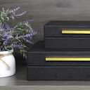 Modern Decorative Box Faux Shagreen Leather, Decorative Storage Boxes with Lids for Home Decor, Large Multifunctional Storage Jewelry Box Organizer