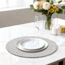 12 Pcs Round Placemats Set, 13 Inch Cotton Rope Woven Table Mats Heat Resistant Non Slip Place Mats for Dining Table Boho Farmhouse Placemats Decor Hot Pads Kitchen Essentials