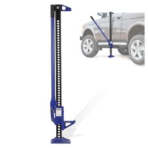60" High Lift Farm Jack, 3 Ton Heavy Duty Utility High Lift Off-Road Jack, Ratcheting Bumper Lift Jack for Trucks, Tractors, SUVs, Jeeps, All-Terrain Vehicle Rescue & Farm Equipment Lifting, Blue