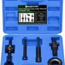 Power Steering Pulley Puller Installer Tool Set, Power Steering Pump Pulley Removal Tool Compatible with Ford, GM, VW and Chrysler Vehicles (blue)