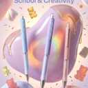 Four Candies Cute Mechanical Pencils 0.7mm, Pencil Set with 360PCS Lead Refills & Pastel Erasers, School Supplies with Case