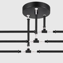 Modern Sputnik Chandelier, 6-Light Farmhouse Semi Flush Mount Ceiling Light Fixtures, Industrial Chandeliers for Dining Room Kitchen Bedroom Living Room Hall Foyer Entryway (Black and Gold) - E26 Base 