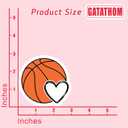 2 x (3Pcs) Basketball Stickers Basketball Heart Vinyl Decals Waterproof Sport Sticker for Team Players Coach Teens Girls Fan, Water Bottle, Scrapbook, Poster Board, Laptop, Tumbler, Cup, 3" x 2.9"