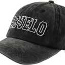 El Mejor Abuelo Del Mundo Hats for Men, Fathers Day Birthday Gifts for Dad Papa, Adjustable Cotton Embroidered World's Best Grandpa Baseball Cap (Gray)