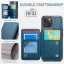 Vinich for iPhone 13 Wallet Case with Card Holder, RFID Blocking Credit Slots Kickstand Shockproof Phone Cover Fit for iPhone 13 6.1" Blue