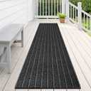 Outdoor Washable Door Mat 24" x 72", Muddy Dirt Trapping Entryway Runner Rug, Non Slip, Water Proof Heavy Duty Commercial Rug for Patio, Balcony, Garage, Traffic Area, Office, Roll Packing
