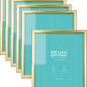 LaVie Home 8x10 Picture Frames (6 Pack, Gold) Simple Designed Photo Frame with High Definition Glass for Wall Mount & Table Top Display, Set of 6 Classic Collection