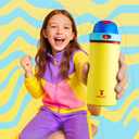 18 oz Insulated Water Bottle for Kids: Meoky Stainless Steel Water Bottle with 2-in-1 Straw and Spout Lid - Leak Proof, Fits in Car Cup Holder, BPA-Free for Sports School Backpacks, Golden Charm