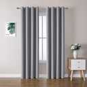 ChrisDowa Grommet Blackout Curtains for Bedroom and Living Room - 2 Panels Set Thermal Insulated Room Darkening Curtains (Light Grey, 52W x 72L)