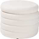 Baxton Studio Tabitha Ottoman, One Size, Ivory