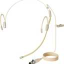J K Pro Earhook Headset Headworn Omnidirectional Microphone MIC-J 060 Compatible with AKG Samson Wireless Transmitter - Mini XLR TA3F Plug