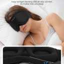 MUSICOZY Sleep Mask with Bluetooth Headphones, 3D Wireless Sleeping Eye Masks, Bluetooth Eye Masks 14-Hour Playtime, Ultra-Soft Breathable, Perfect for Side Sleepers, Women Men(Classic Black)