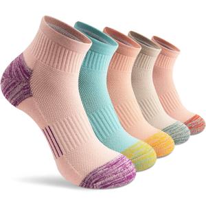 Gonii Ankle Socks Womens Athletic Thick Cushioned Running Hiking Low Cut 5-Pairs (8-10)